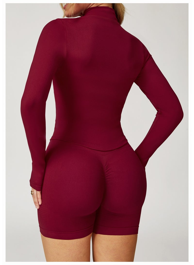 general Yknktstc Women Workout Jacket Full Zip Athletic Tops Cropped Shirt with Thumbholes Quick Dry Running Yoga Casual Wear - Image 3